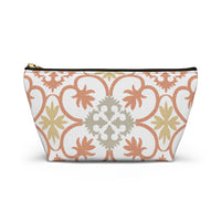 Portugal Tile Accessory Pouch w T-bottom in Orange